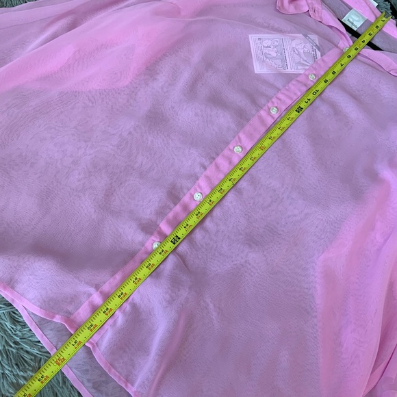 Roaman’s sheer pink button down blouse, size 2X - Picture 6 of 6